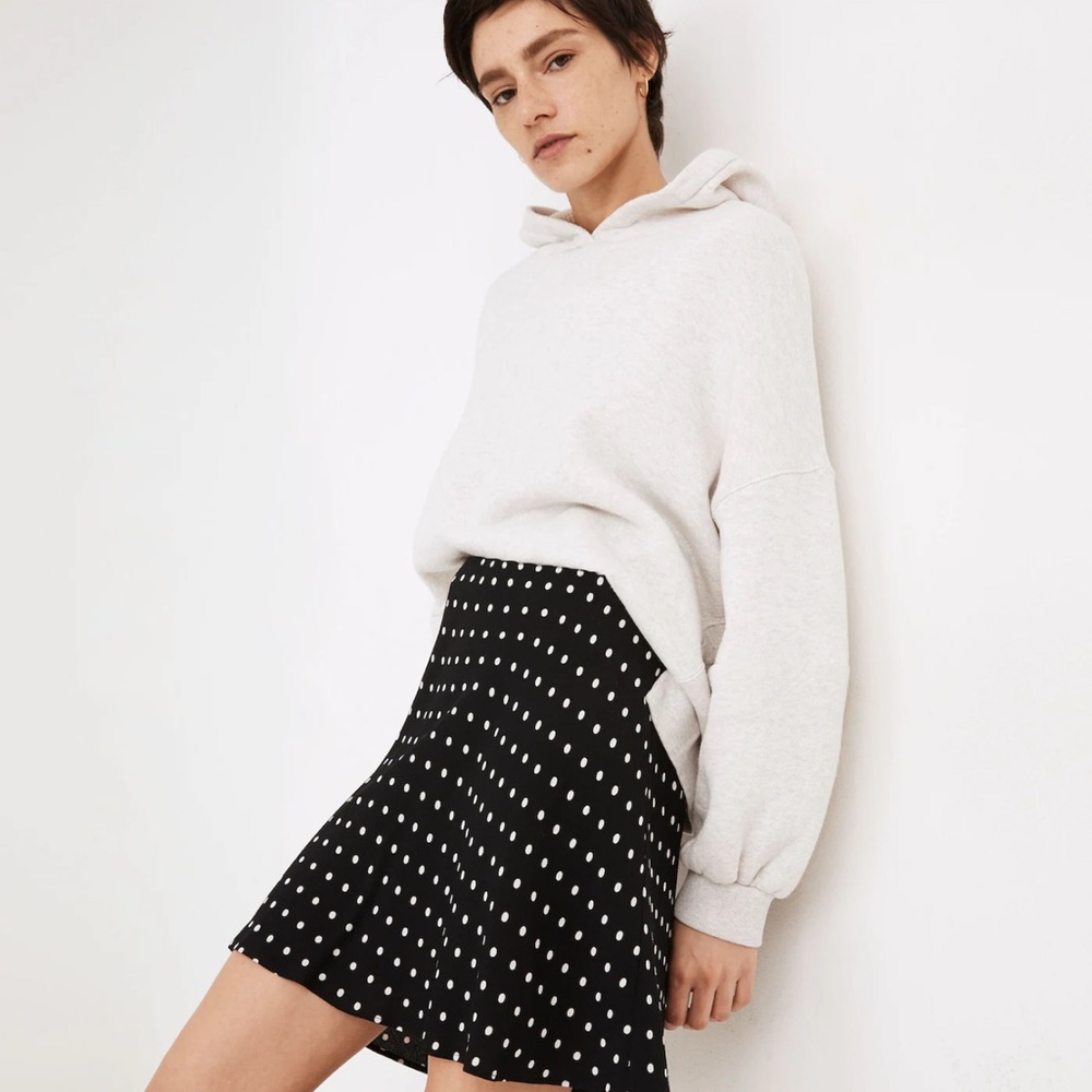 Madewell Black and White Polka Dot Skirt